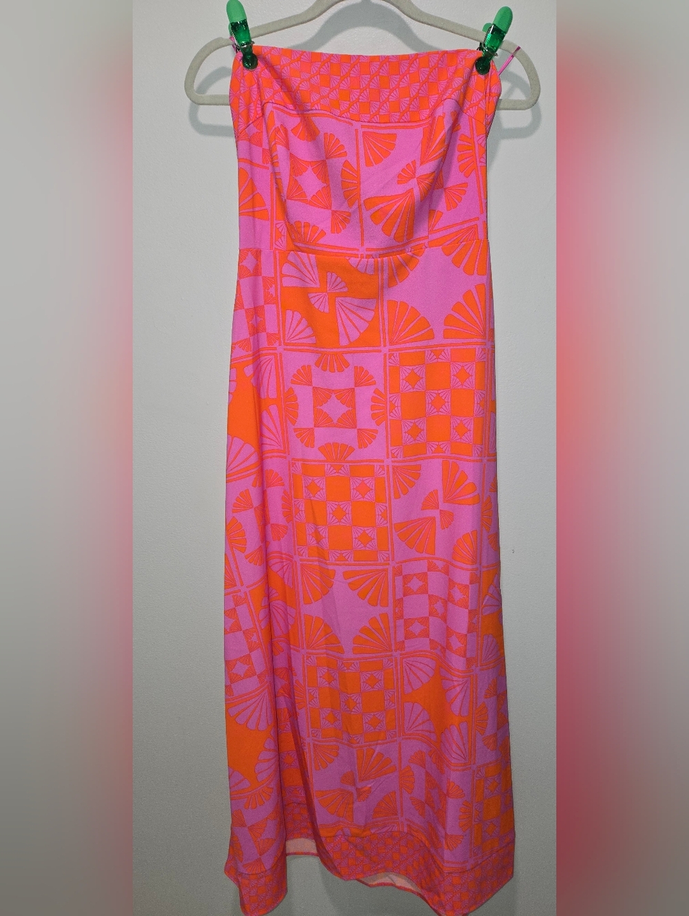Sugarlips Hot Pink / Orange Strapless Maxi Dress